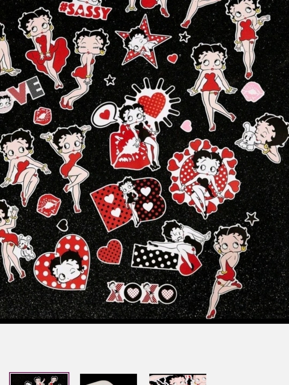 Betty Boop Red & Black Sticker Set Pack Of TEN STICKERS